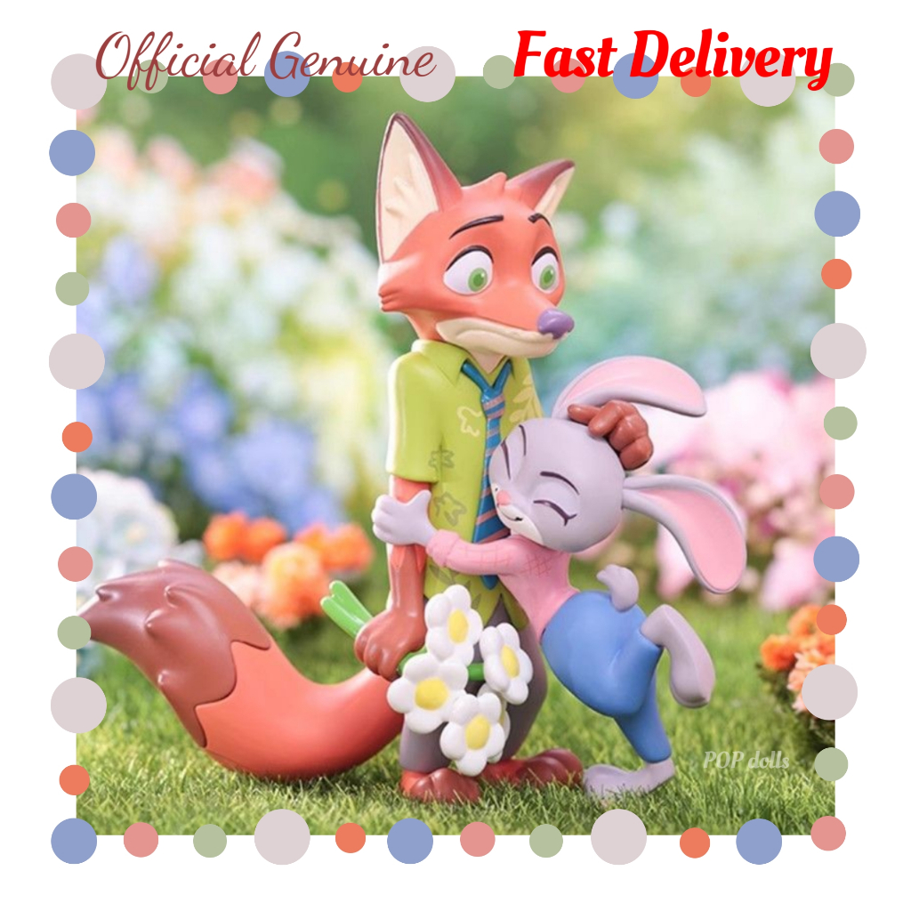 ของแท้ Disney zootopia Flower World Blind Box Handmade Leopard Officer Judy Nick เครื่องประดับของขวัญ