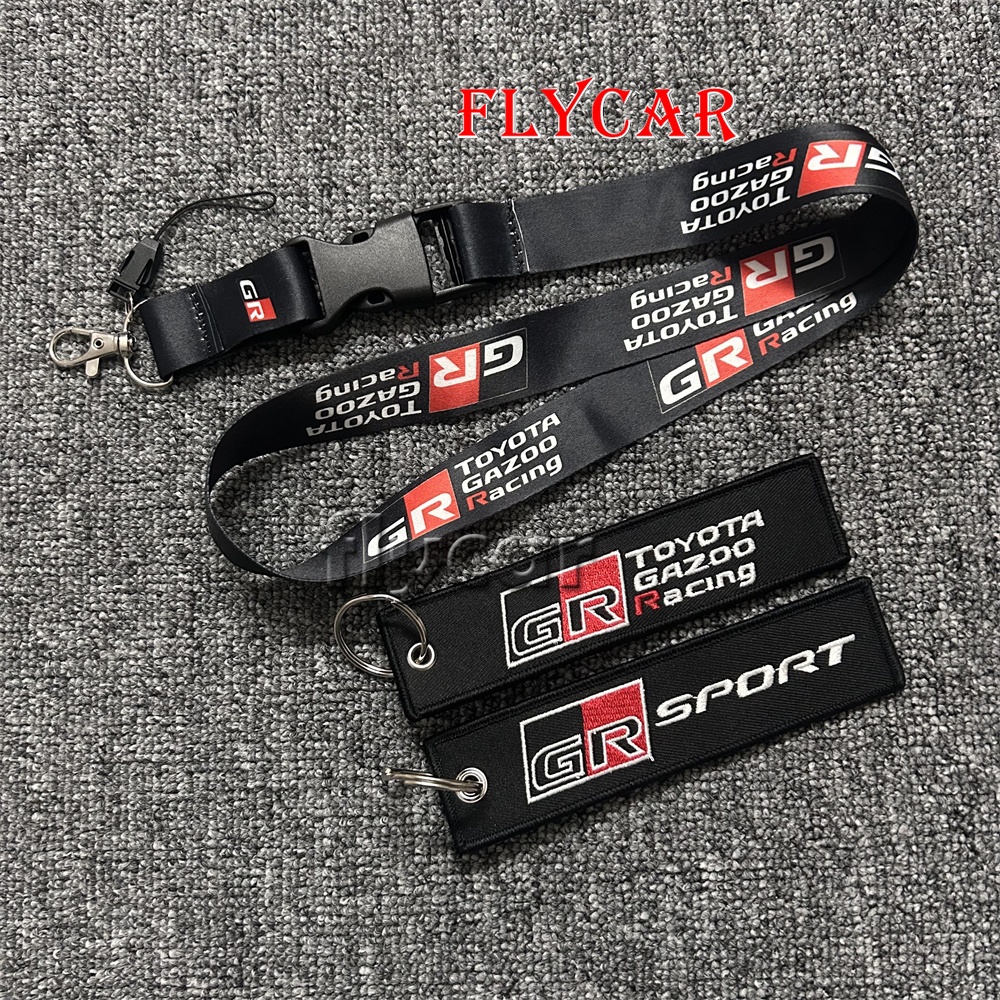 Gr SPORT GUZO Lanyard กุญแจรถโทรศัพท์ Performance Badge กุญแจรถแหวน Key Anti Loss เชือกสําหรับ Toyota Corolla Rav4 Yaris Chr Hilux Prius Camry