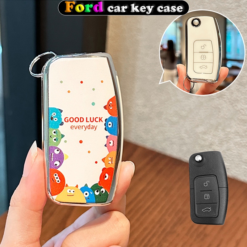 ดีไซน์ใหม่ ปลอกกุญแจลายการ์ตูน Ford Little Monster เหมาะสําหรับพวงกุญแจ Ford fiesta focus ecosport 2013 - 2017