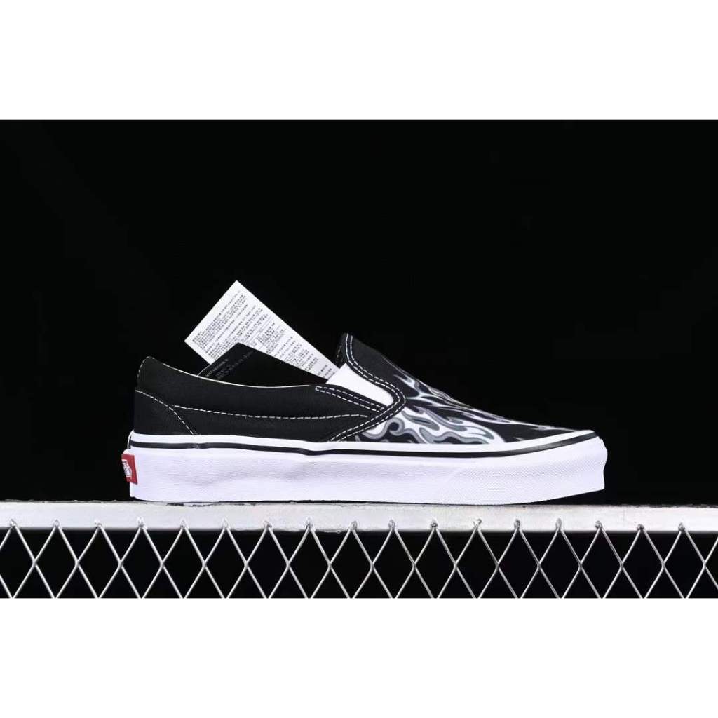 Ns Classic Slip On Flame Skull Punk Rock Flame Skull Lazy Set Low cut Casual Board Shoes-M126 ราคา ถูกที่สุด ดีลบีเคเค แกลเลอรีภาพที่ 2