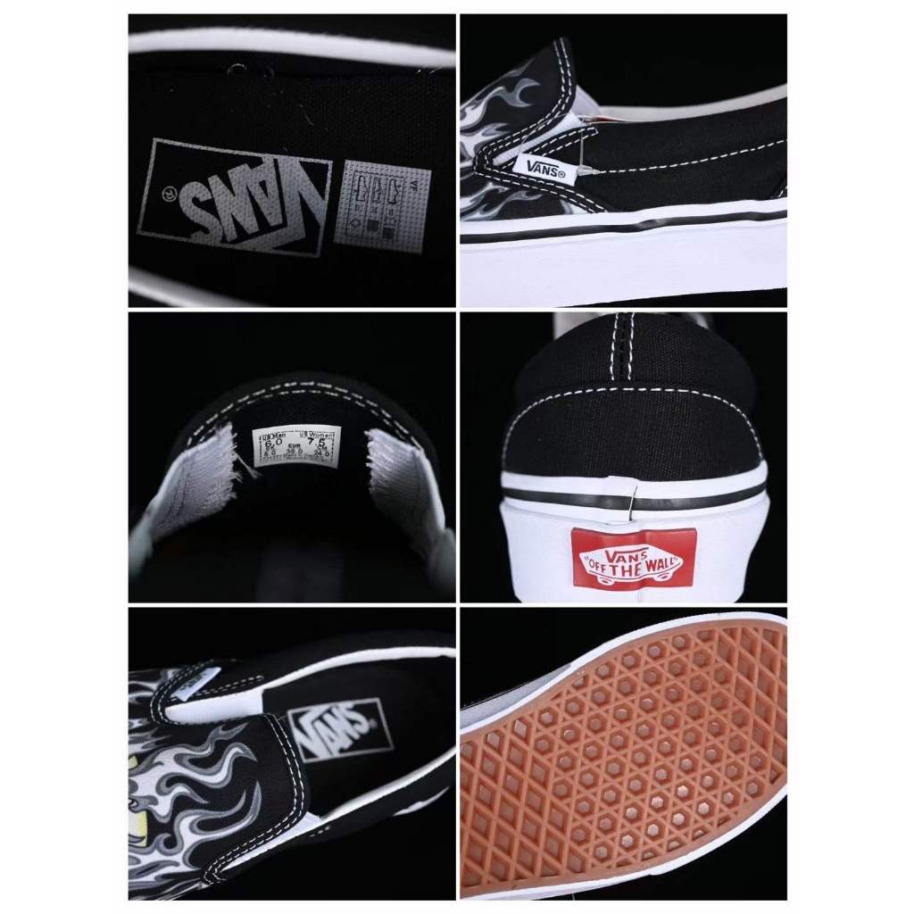 Ns Classic Slip On Flame Skull Punk Rock Flame Skull Lazy Set Low cut Casual Board Shoes-M126 ราคา ถูกที่สุด ดีลบีเคเค แกลเลอรีภาพที่ 9