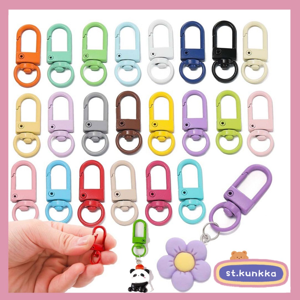 St.kunkka 10Pcs/Lot ตะขอก้ามปูสีลูกกวาด, ตะขอรูปตัวยูสี, ตะขอเกี่ยวพวงกุญแจ