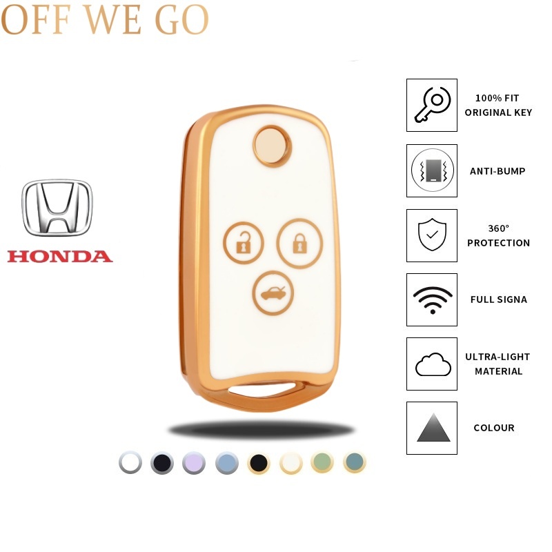 Off WE GO Honda 2/3 ปุ่ม TPU ฝาครอบพวงกุญแจสําหรับ Honda CRV Gen4/Accord G8/Civic fb 1.8/CRV G4 2.0/