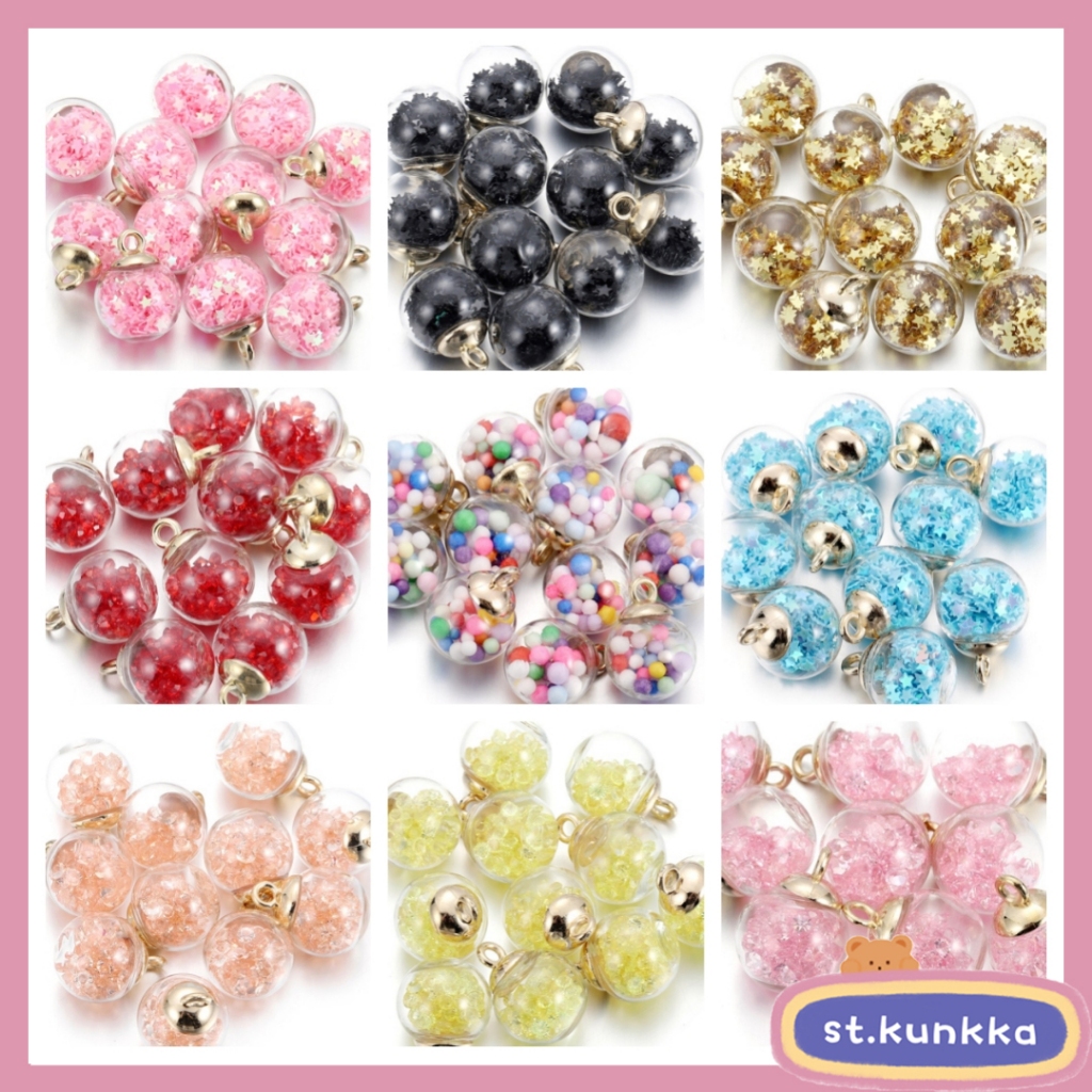 5Pcs จี้ลูกปัดคริสตัลใส DIY สร้อยข้อมือสร้อยคอต่างหูเครื่องประดับ