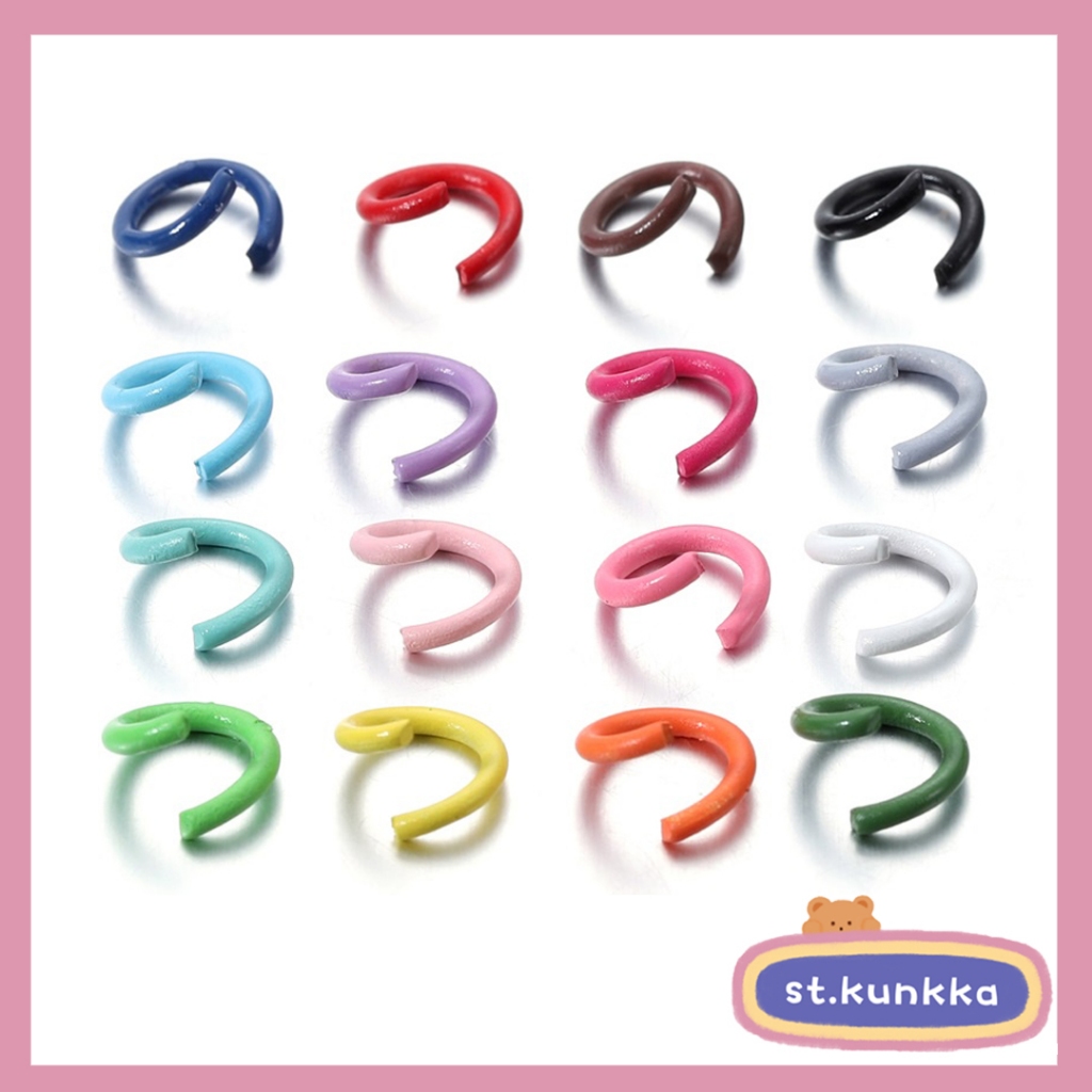 100pcs/lot แหวนแยกโลหะสีลูกกวาดเชื่อมต่อวัสดุอุปกรณ์เสริม DIY