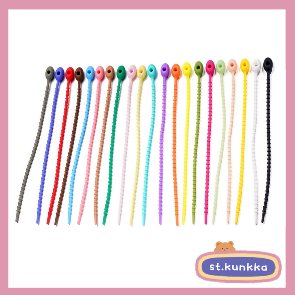 ST.KUNKA 5 ชิ้น ซิลิโคนรัดสายชาร์ท13-22cm รัดเอนกประสงค์
