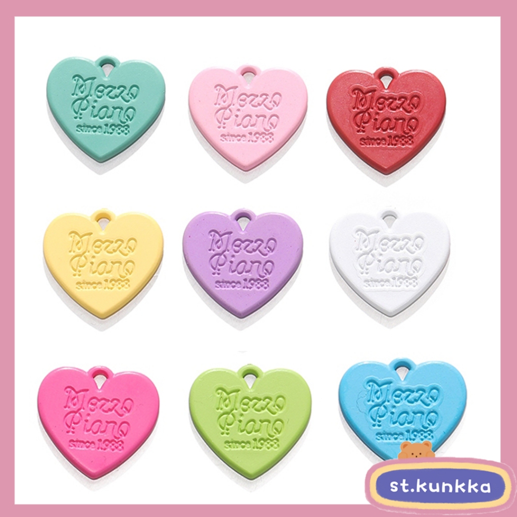 St.kunkka 10 ชิ้น จี้อะคริลิค รูปหัวใจ สําหรับทําเครื่องประดับ สร้อยคอ สร้อยข้อมือ DIY