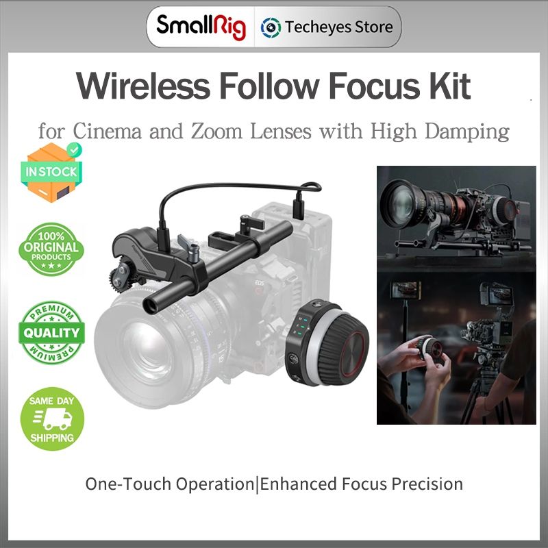 SmallRig Wireless Follow Focus Kit พร้อมตัวควบคุม Handwheel สําหรับ Cinema และ Zoom เลนส์ High Dampi