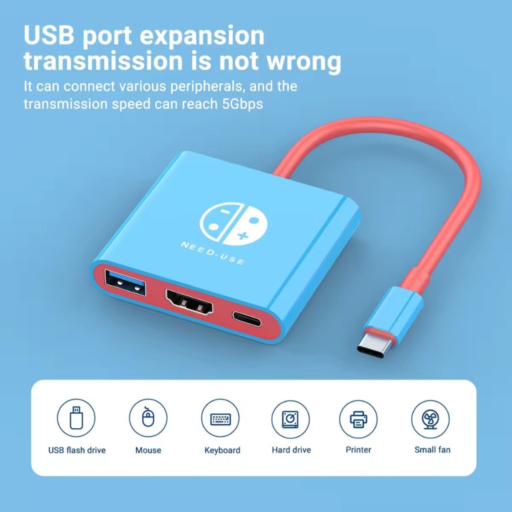 3in1 อะแดปเตอร์ฮับ Type C เป็น HDMI USB C Type C สําหรับ Nintendo Switch OLED V1 V2 TV 4K USB3.0 PD ชาร์จ USBC โทรศัพท์ แล็ปท็อป แท็บเล็ต