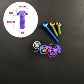 สกรูไทเทเนียม M6 TC4/GR5 M6X10 มม.-45 มม. สีม่วง สีฟ้า สําหรับรถจักรยานยนต์