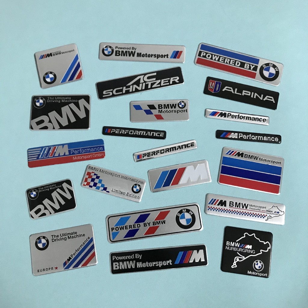 สติกเกอร์โลหะ BMW M สําหรับตกแต่ง ภายใน/ท้ายรถ อลูมิเนียม