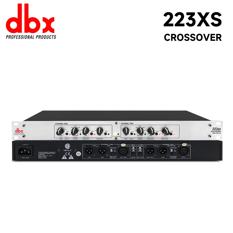 Dbx 223XL/223XS ครอสโอเวอร์อิเล็กทรอนิกส์ระดับมืออาชีพ, สองช่องสองช่องสองช่อง, วงความถี่ต่ําสูง, โปรเซสเซอร์เสียงเวที