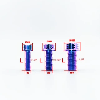 Tc4/gr5 M6 M8 M10 สกรูหน้าแปลนไทเทเนียมอัลลอย สีเขียว 10 มม.-90 มม. M10 สําหรับรถจักรยานยนต์