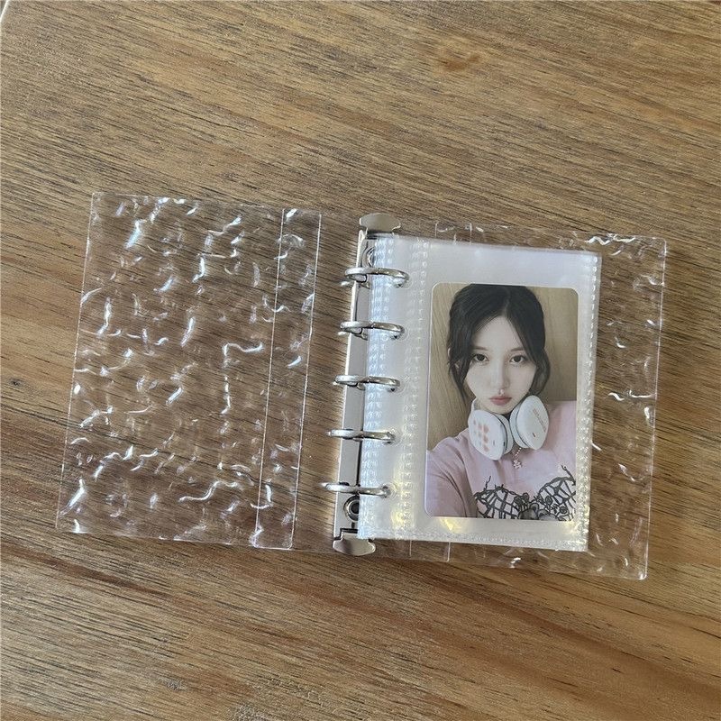 คลิปแยกแผ่นอะคริลิคลายคลื่นน้ำ ขนาด M5 + สมุดเก็บบัตร 5 รู A8 สำหรับเก็บบัตรขนาด 3 นิ้ว ใช้ทำสมุดบันทึกได้ด้วย