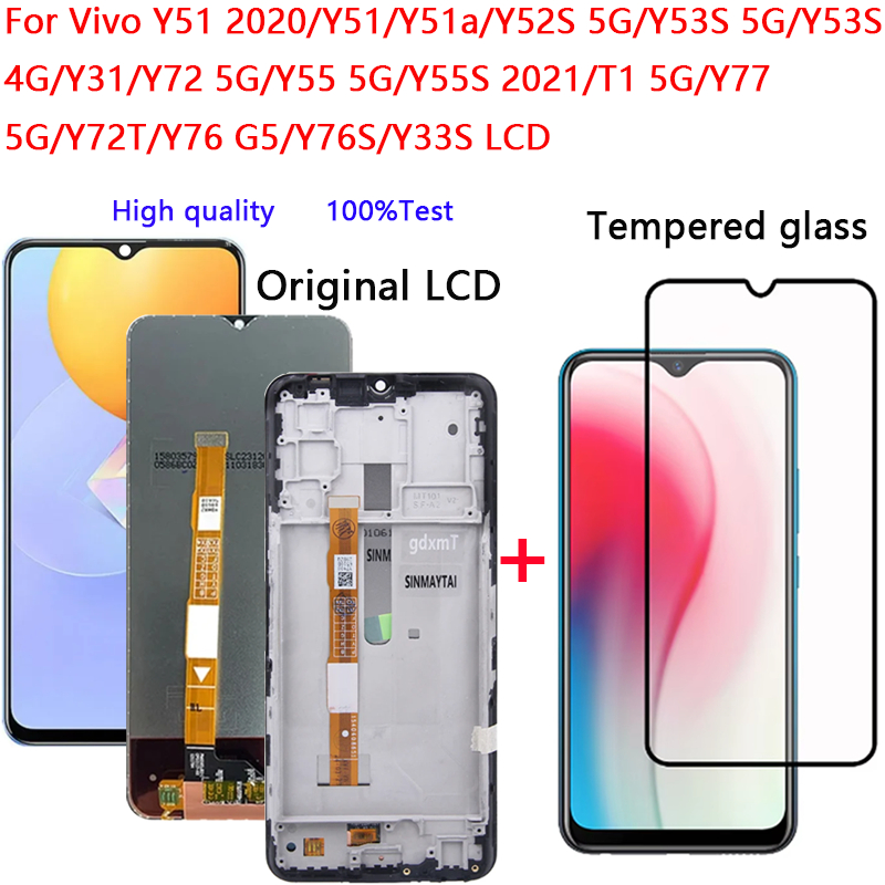 6.58 "สําหรับVivo Y51 Y51a Y52S Y53S Y31 Y72 Y55 Y55S T1 Y77 Y72T Y76 Y76S Y33SจอแสดงผลLCD Touch Scr