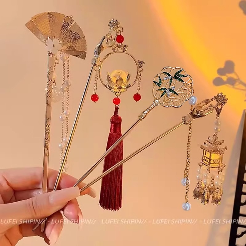 ใหม่สไตล์จีนโบราณกิ๊บหญิง 2025 สไตล์ใหม่ระดับไฮเอนด์รู้สึกแผ่นกิ๊บเครื่องประดับผม