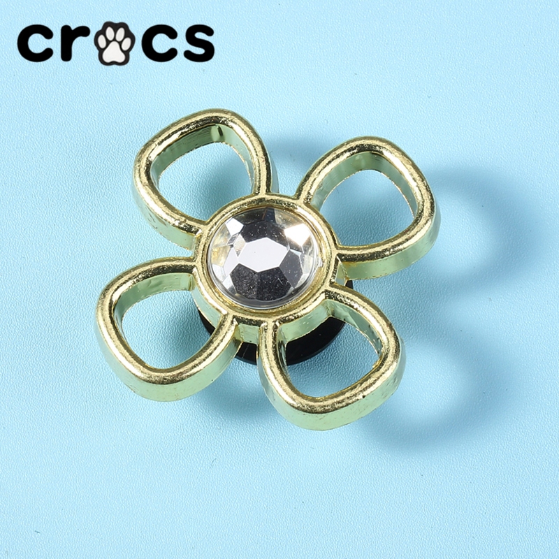 Crocs Crocs Zhibixing Accessories Hole Shoes Flower New Style High-End Texture Metal Colourful Style Series