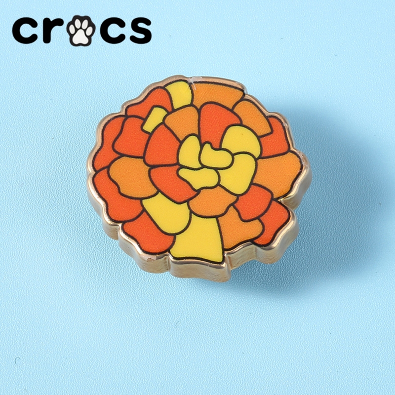 Crocs Crocs Zhibixing Accessories Hole Shoes Flower New Style High-End Texture Metal Colourful Style Series