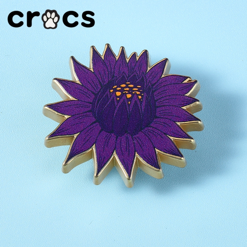 Crocs Crocs Zhibixing Accessories Hole Shoes Flower New Style High-End Texture Metal Colourful Style Series