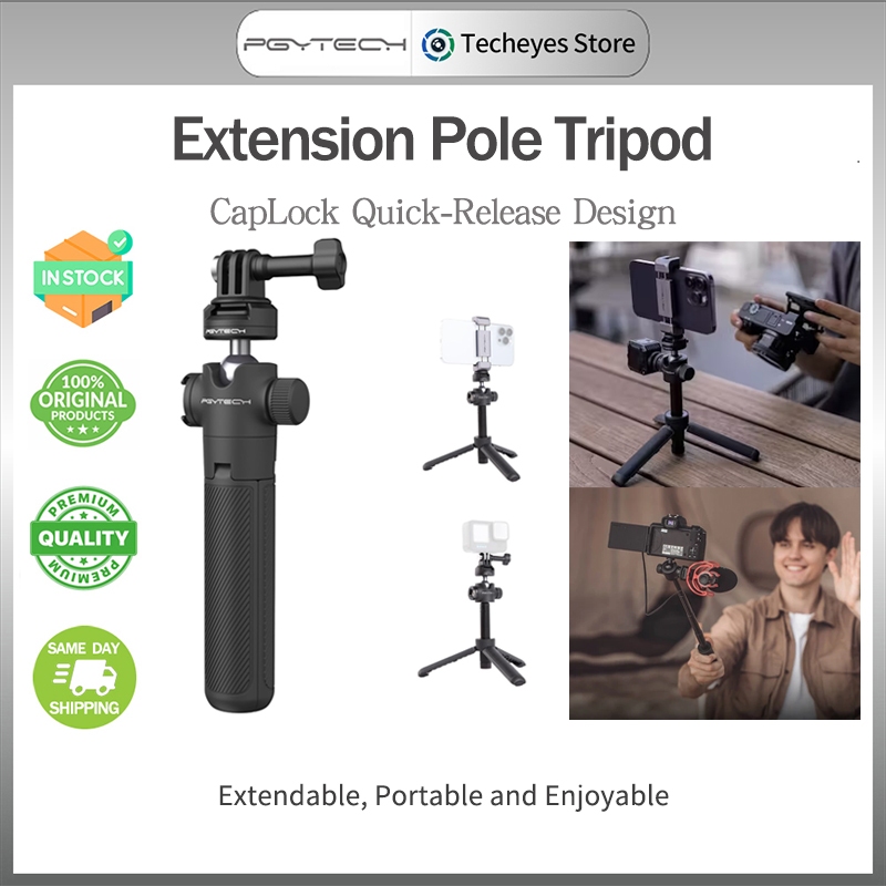 PGYTECH CapLock Action Camer Extension Poleขาตั้งกล้องMini Selfie Stickขาตั้งกล้องHandle Gripสําหรับ