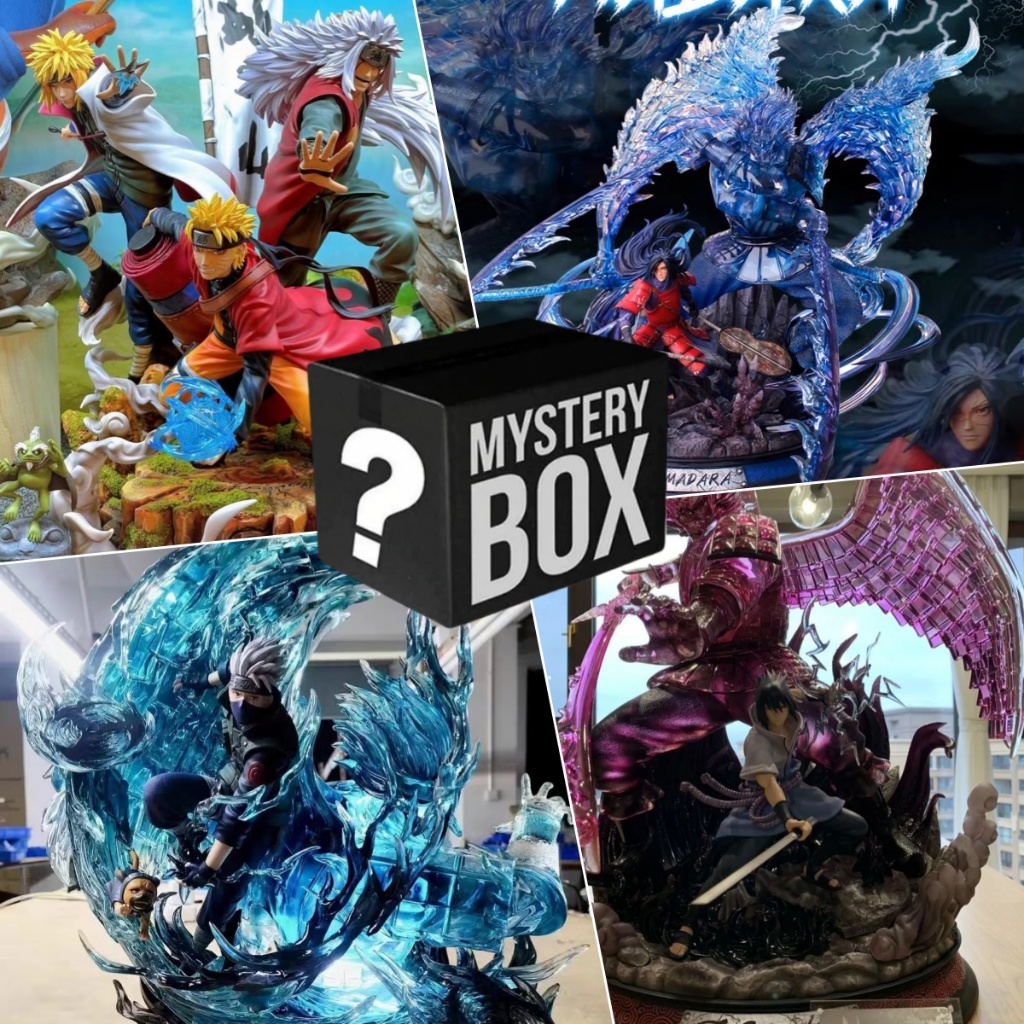 โมเดลฟิกเกอร์ Naruto Sasuke Itachi Pain Minato Madara Hashirama Lucky Bag Mystery Box ของเล่น สําหรับตกแต่งบ้าน ออฟฟิศ