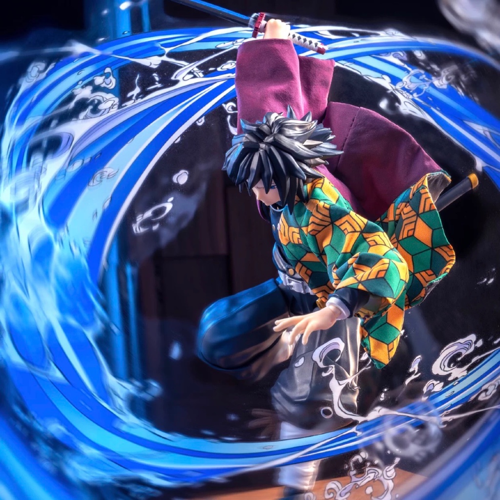 Shf Demon Slayer Blade Tomioka Giyuu คอลัมน์น้ําเสื้อผ้าผ้าเสื้อผ้าเสื้อคลุมเสื้อคลุมเสื้อคลุมเสื้อค