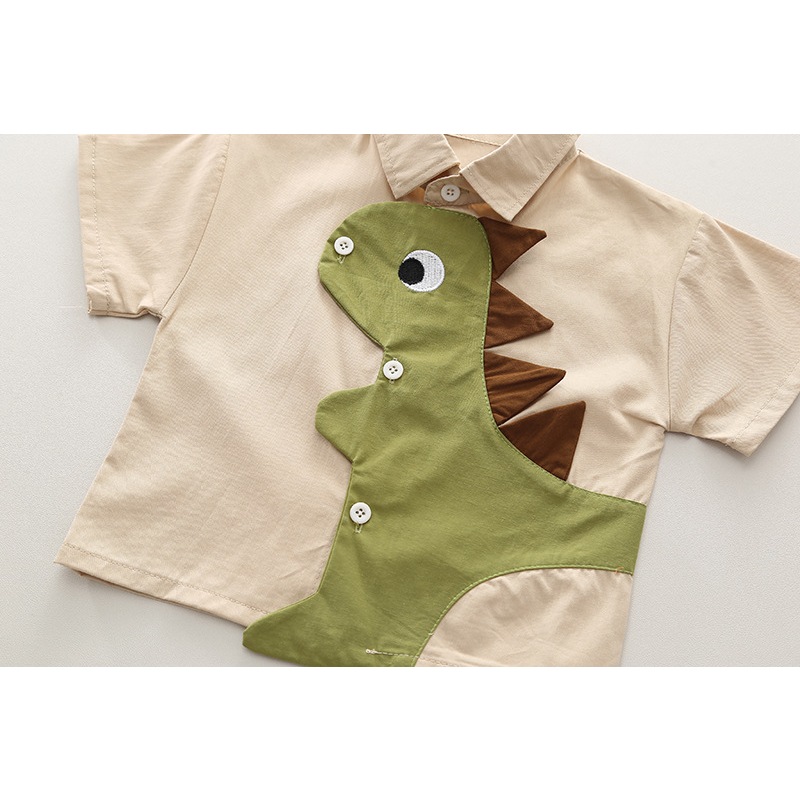 ฤดูร้อนใหม่เด็กเด็กหญิงชายเสื้อผ้าเด็กทารกไดโนเสาร์เสื้อกางเกงขาสั้น2ชิ้น/เซ็ตผ้าฝ้ายเด็กวัยหัดเดินเครื่องแต่งกาย1 2 3 4 5ปี - รูปที่ 4