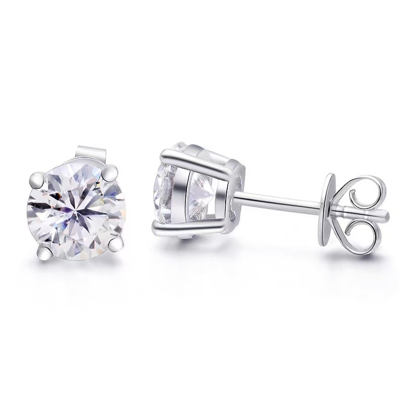 1ct+1ct Lab diamond IGI certificate stud earrings total 2ct 4 prongs earrings 18k