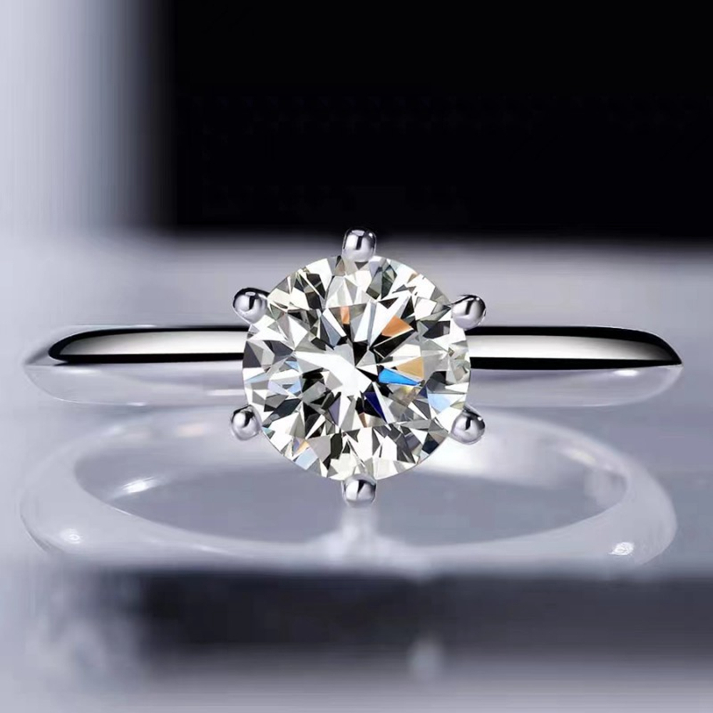 หรูหรา 0.5ct 1ct 2ct 3ct 5ct Moissanite แหวน S925 เงินสเตอร์ลิงแหวนแต่งงานสตรี High End