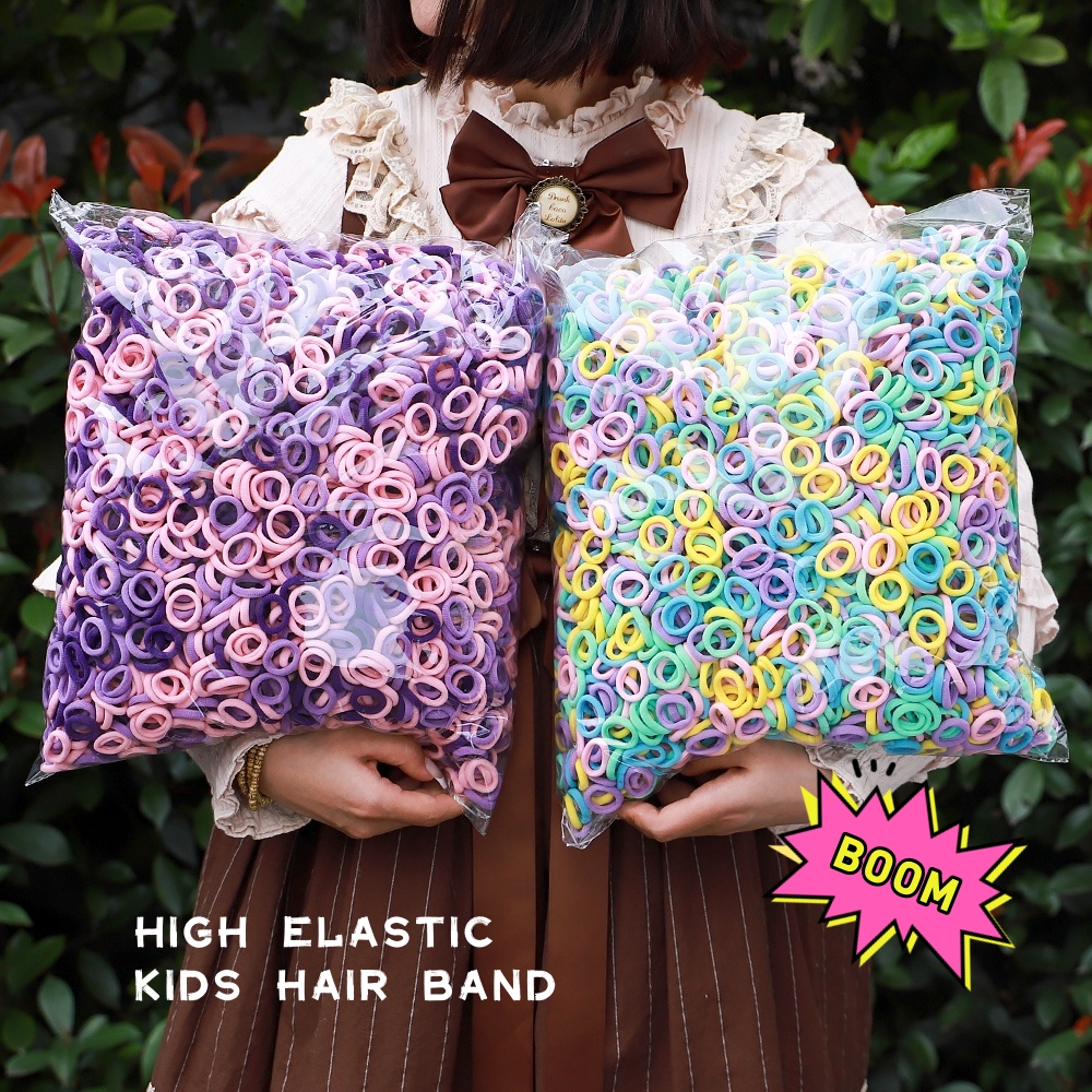 500/300/100 ชิ้นที่มีสีสัน Basic Nylon Elastic Hairband สําหรับสาวผู้ถือผมหางม้า Scrunchie เด็กอุปกรณ์เสริมผมขายส่ง