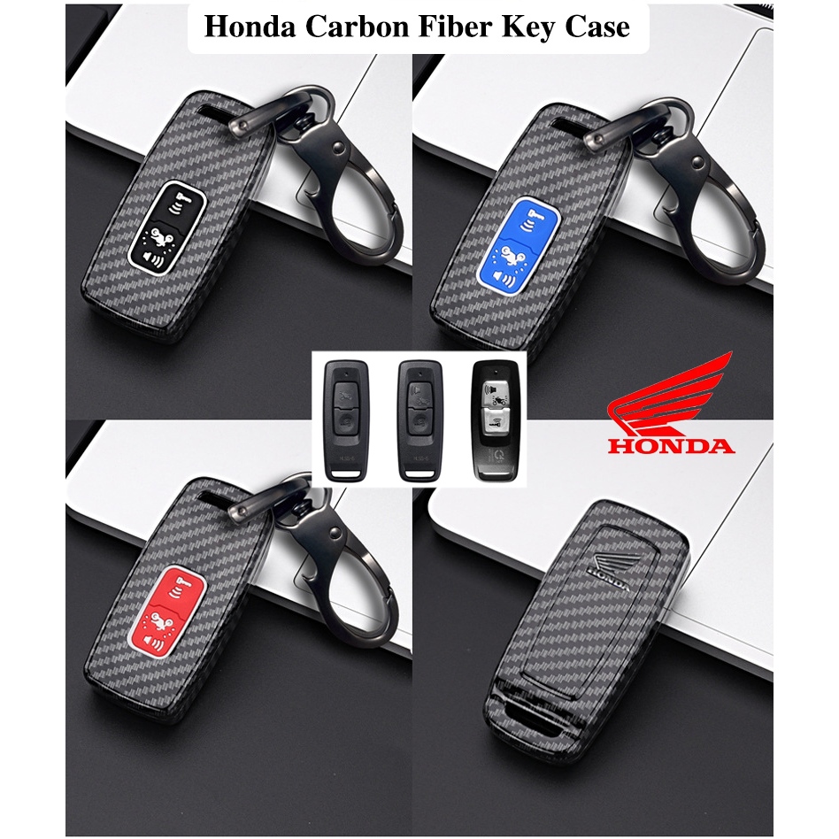 คาร์บอนไฟเบอร์รถ Remote Key สําหรับ Honda PXC 160/PCX/Vario/ADV/Scoopy/Lead/Giorno/SH/Vision Key Cover คาร์บอนไฟเบอร์ Honda พวงกุญแจ