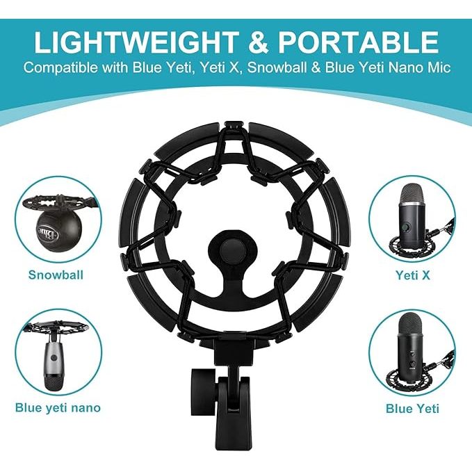 Wanjason Blue Yeti X Shock Mount,ล่าสุดโลหะผสมShockmountลดการสั่นสะเทือนและช็อกNoise Matching Boom Arm Mic Stand,ออกแบบสําหรับBlue Yeti Xไมโครโฟน
