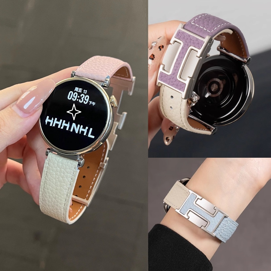 Leather Magnetic H Buckle Band For Huawei watch gt 6 pro Strap Huawei watch GT 5 สาย Huawei watch GT