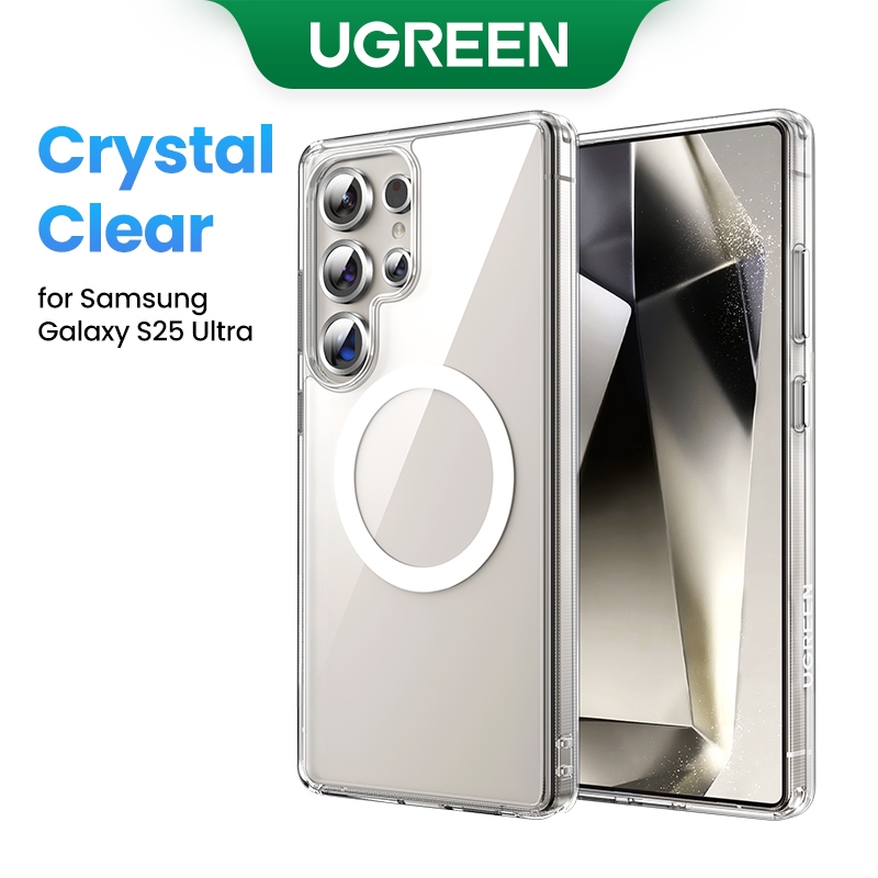 Ugreen Magnetic Clear Case สําหรับ Samsung Galaxy S25 Ultra กันกระแทกแม่เหล็กคริสตัลโปร่งใสกรณีป้องก