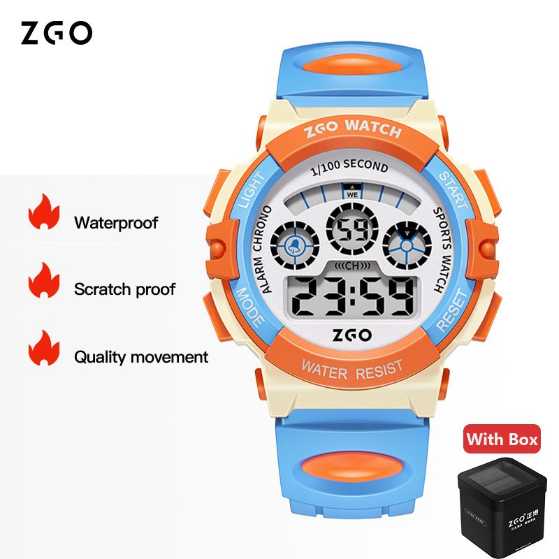 ZGO นาฬิกาเด็ก กันน้ำ 50M กันกระแทก มีนาฬิกาปลุก ปฏิทิน กีฬา นาฬิกาสำหรับเด็กผู้ชาย ของขวัญ นาฬิกาอิเล็กทรอนิกส์ 305