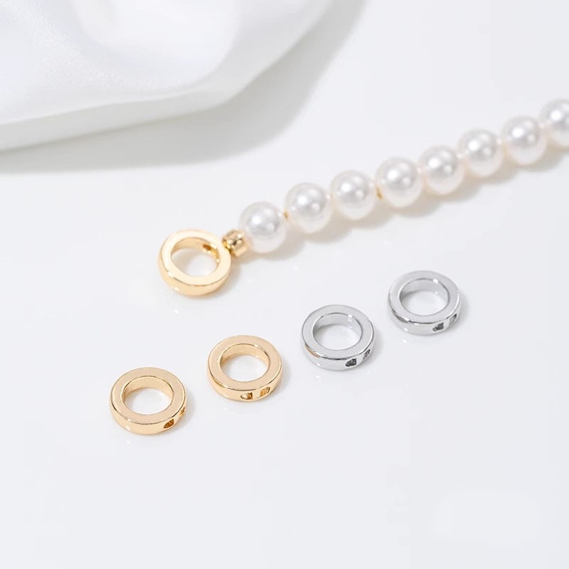 14k Gold-Plated ขนาดใหญ่ Double Hole ปิด Loop สําหรับ DIY Handmade ลูกปัดเครื่องประดับการเชื่อมต่ออุปกรณ์เสริม