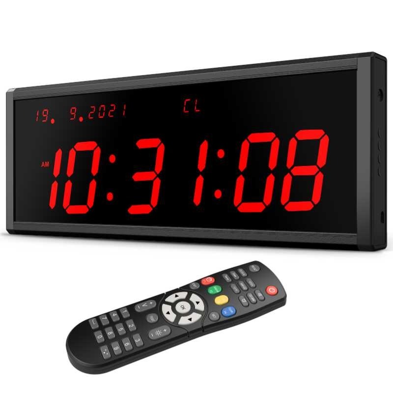 3" Gym Timer Big LED Interval ออกกําลังกายนาฬิกาแขวนพร้อม Time & Date Digital นับลง/Up นาฬิกาจับเวลาสําหรับ Gym Garage Boxing Training