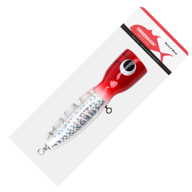 TEASER【WD105】1PC ±120g ±19 ซม.ไม้ขนาดใหญ่ประดิษฐ์ Popper Fish Lure Topwater จําลองเหยื่อตกปลาทะเลรอก 8091-5X เดี่ยวตะขอหนัก
