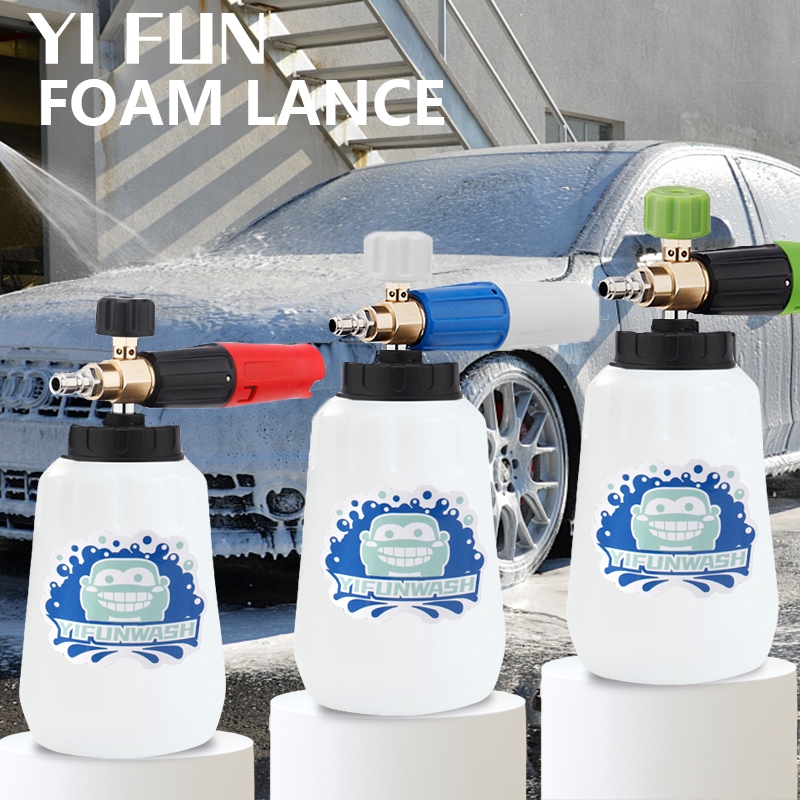 อุปกรณ์ล้างรถ 1L โฟม Lance Snow Foam Lance พร้อม 1/4 การเชื่อมต่ออย่างรวดเร็วโฟม Cannon สําหรับเครื่องซักผ้าแรงดันสูงปืนฉีดน้ํา