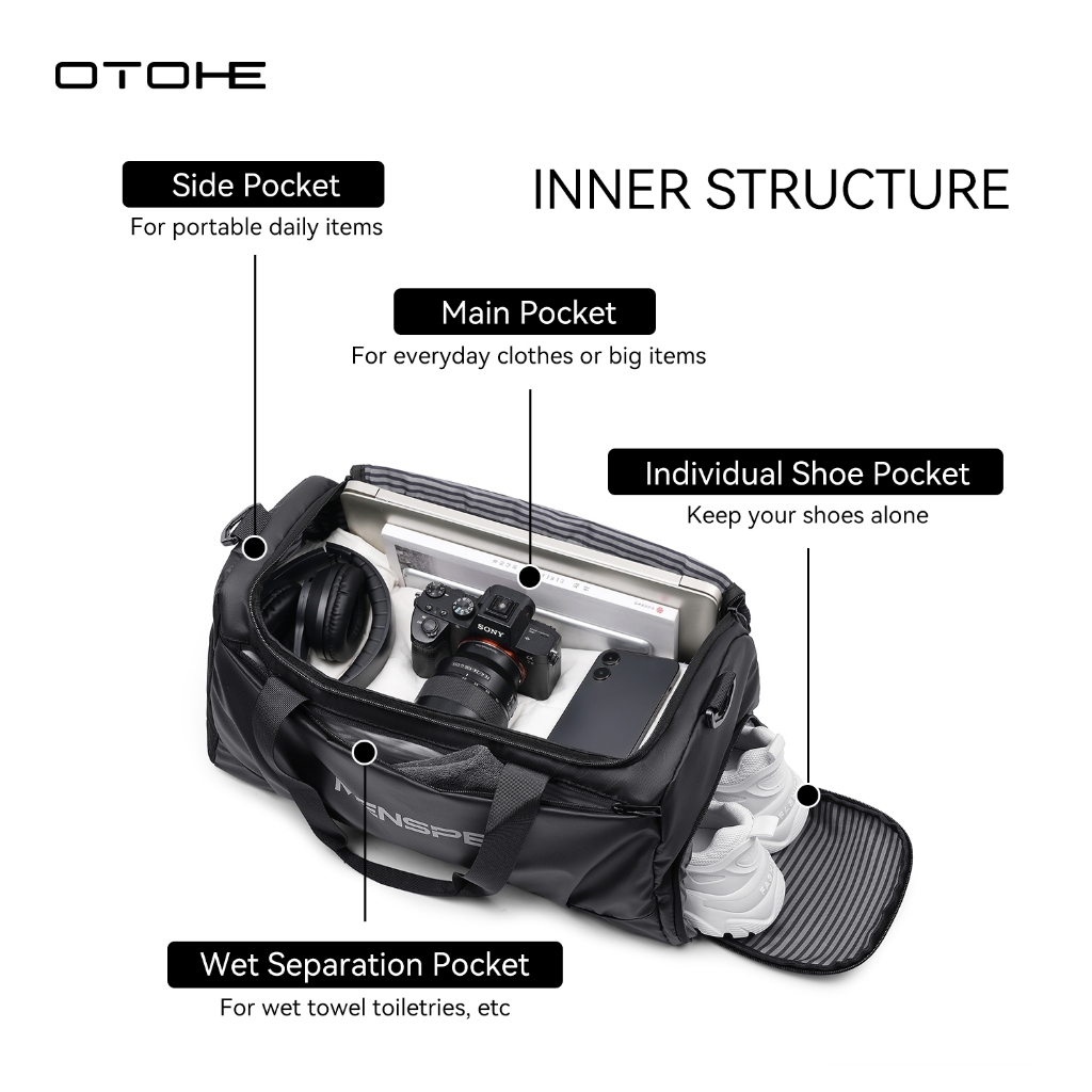 OTOHE กระเป๋าเดินทางกระเป๋าเดินทางกระเป๋าฟิตเนสกีฬากลางแจ้ง Unisex กระเป๋าสลิงกระเป๋ายิมกระเป๋าเดินทางแฟชั่น