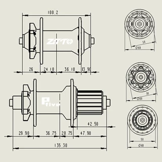 Ztto MTB Loud Hub P5 6 Pawls Noisy Hub Disc เบรคจักรยาน Freehub XD HG 142mm Thru เพลา 135mm Quick Release 15x100mm 9x100mm 32 28 36 หลุม