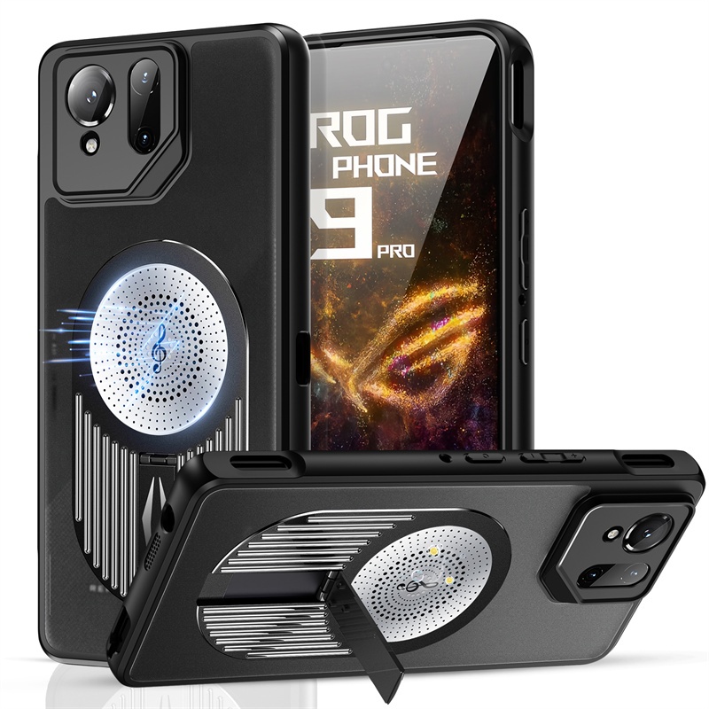 Magnetic Attraction Frosted PC Hard เคสโทรศัพท์สําหรับ ASUS ROG Phone9 Pro Phone8 Pro Phone7 โทรศัพท์ 6 Pro ป้องกันที่มองไม่เห็นวงเล็บกรณี
