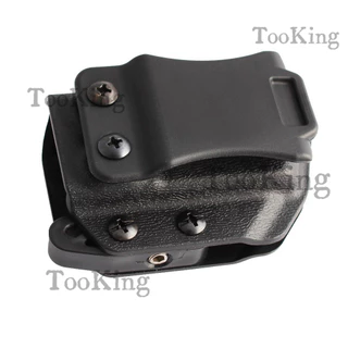 Tooking T/actical IWB/OWB 9mm/.40 ซ้าย/ขวา Universal Double Layer Ma-gazine กระเป๋าสําหรับ G/ล็อค CZ S&W H&K SIG P365 Pis-tol Maazine กล่องอุปกรณ์เสริมกลางแจ้ง