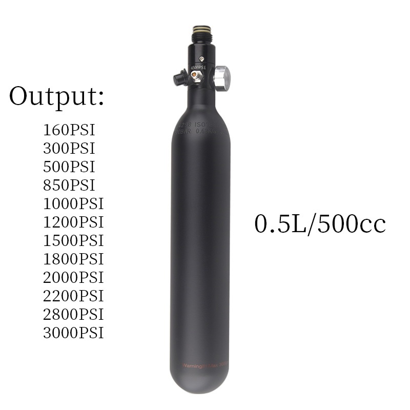 Hpa Scuba 0.5L Air Tank 200BAR/3000psi เอาต์พุต 160psi To 3000psi เครื่องวัดความดัน