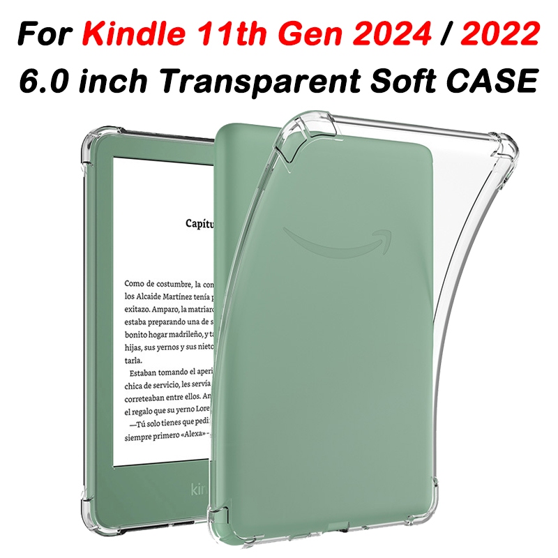 สําหรับ Kindle 11th Gen 2024 2022 6.0 นิ้ว RS23CV C2V2L3 โปร่งใส TPU E-Reader Drop-proof ปลอก