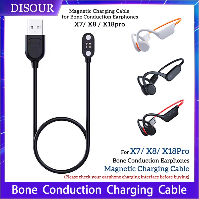Bone Conduction หูฟังสายชาร์จแม่เหล็กสําหรับ X7/X8/X18pro ว่ายน้ําชุดหูฟังสายชาร์จพร้อมการส่งข้อมูล