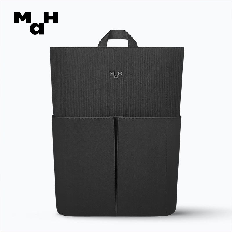 Mah 3190 Line Corduroy Series กระเป๋าเป้สะพายหลังแล็ปท็อปโพลีเอสเตอร์ Spliced พร้อมผ้ากันน้ํา 16 นิ้ว