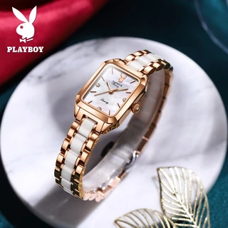PLAYBOY ชุดนาฬิกาข้อมือ กันน้ำ 100% สเตนเลส สร้อยคอ สายเซรามิค กำไล ของขวัญวันวาเลนไทน์ สำหรับผู้หญิง 2050