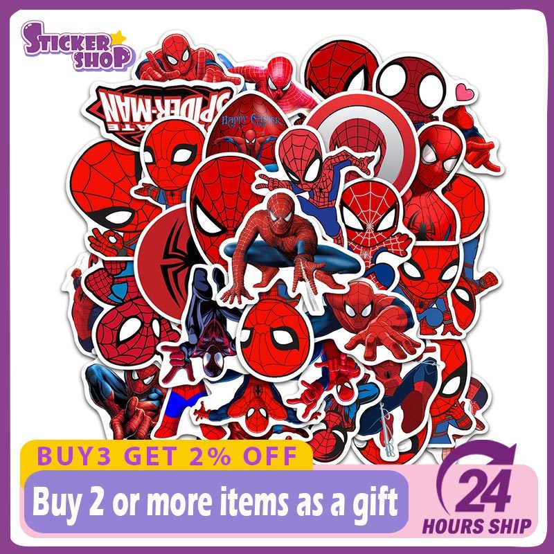 35 ชิ้น Marvel Spiderman สติกเกอร์ DIY แล็ปท็อปรถจักรยานยนต์กันน้ําการ์ตูนสติกเกอร์ของเล่นเด็กของขวัญ