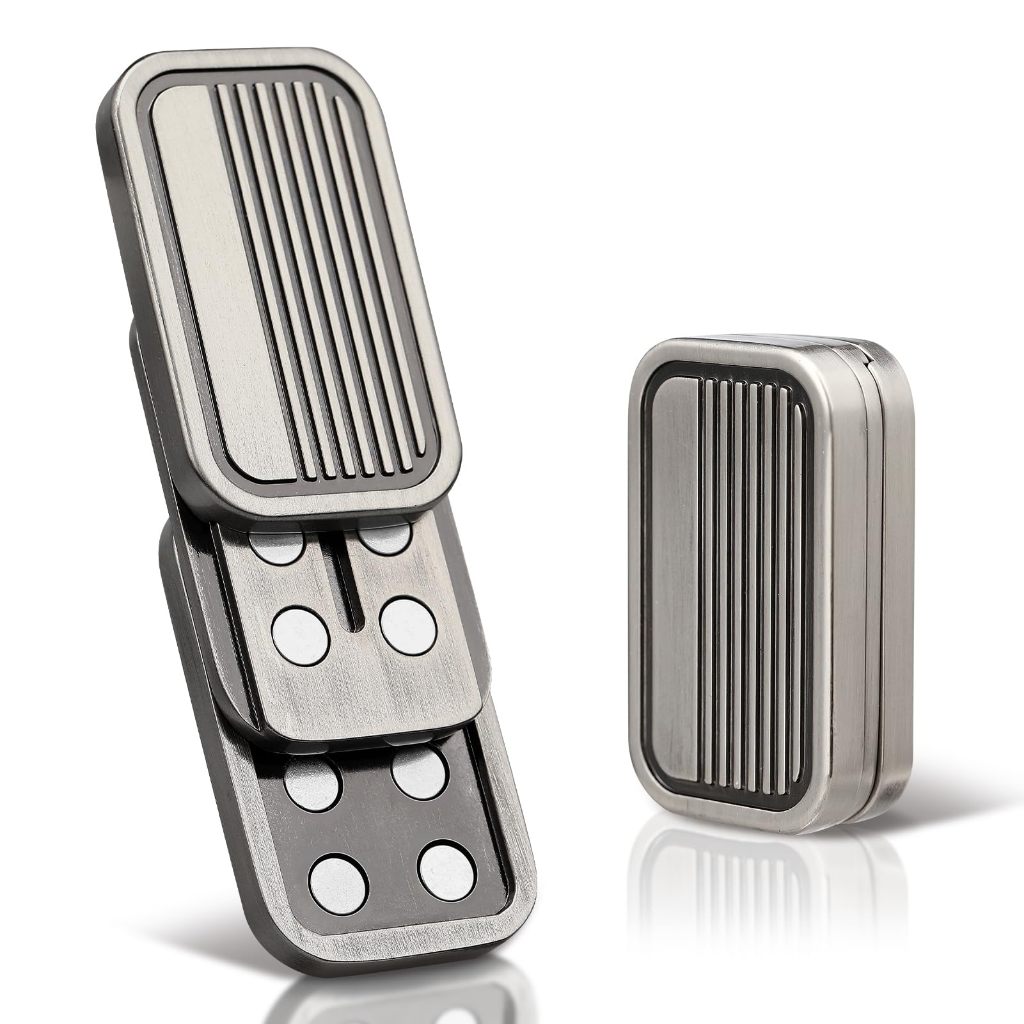 Triple Push Slider Magnetic Fidget Slider,รูปกล้อง ADHD Push Slider ของเล่นโลหะกดคลิกความวิตกกังวลความเครียดบรรเทา Fidget ของเล่น